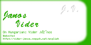 janos vider business card